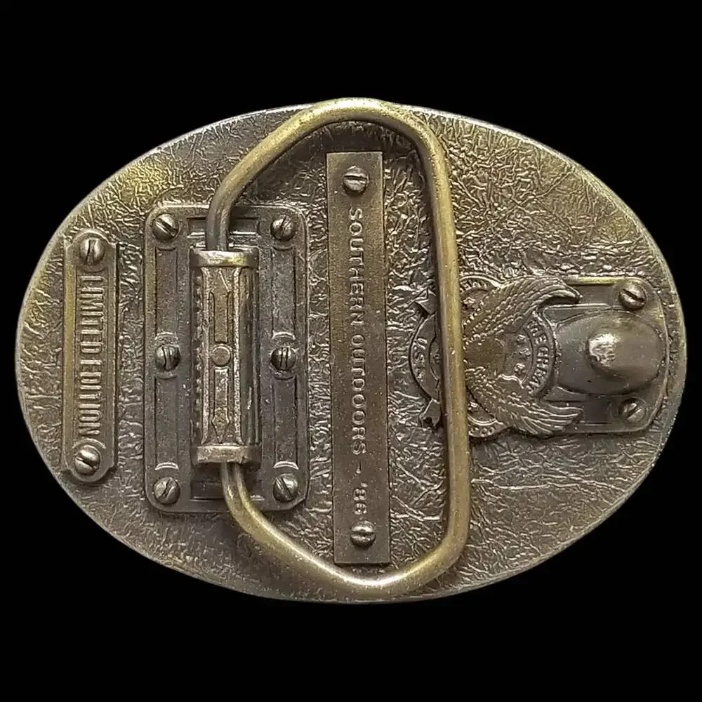 Belt Buckle 1986 Brass Southern Outdoors Fishing Hunting Great American Buckle C